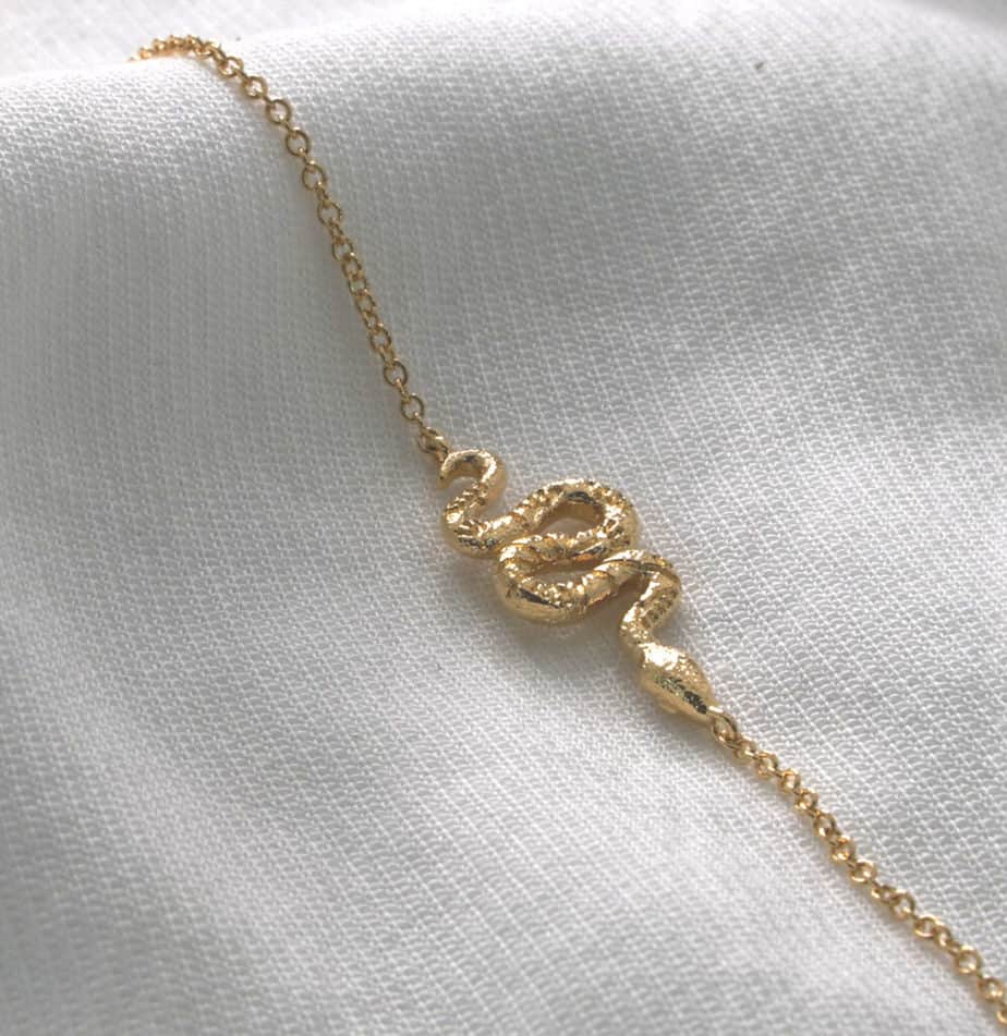 Bracelet serpent en plaqué or