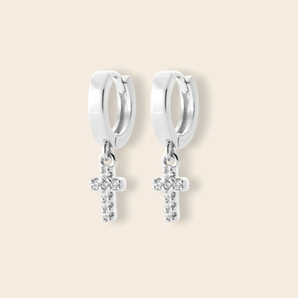 Boucles CROIX Argent