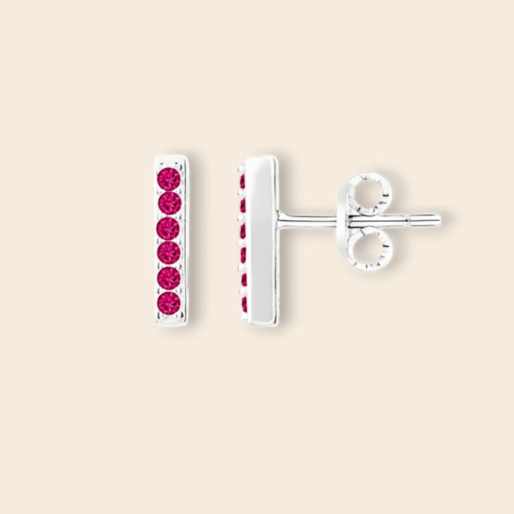 Puces ELISE – Fuchsia – Argent