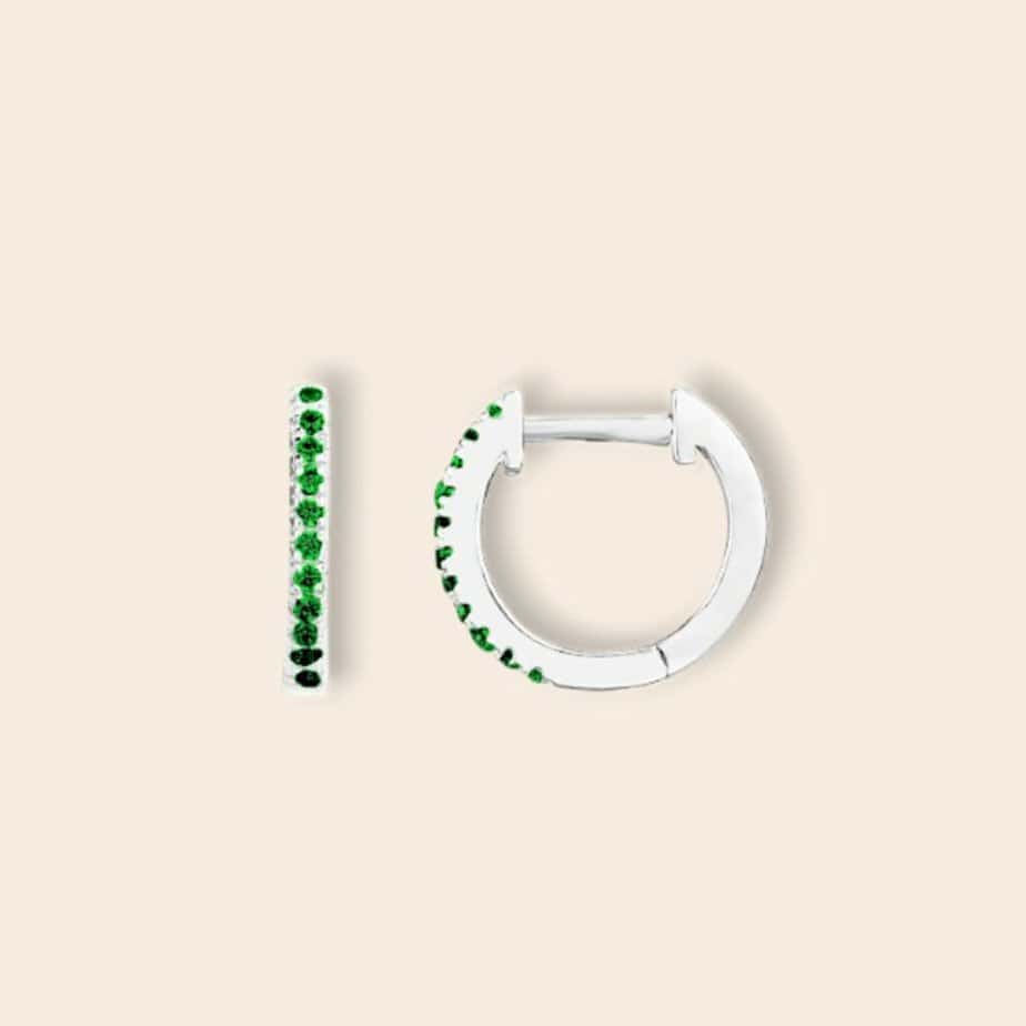 Créoles LEA  – Vert – Argent