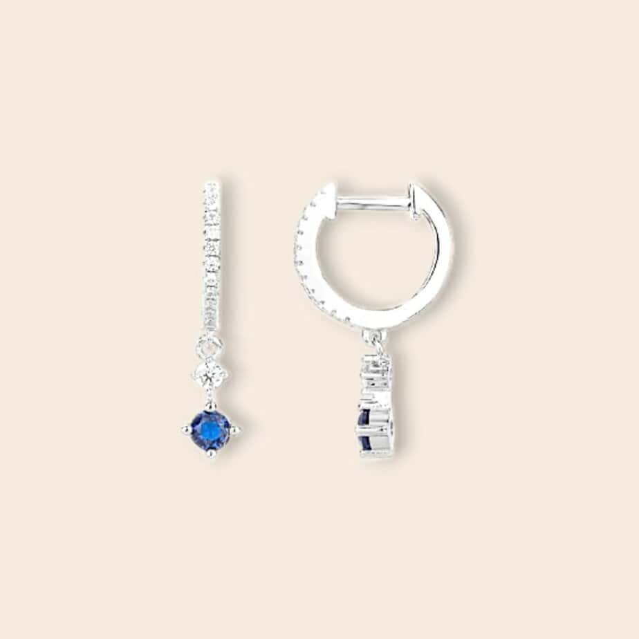 Créoles PAOLA  – bleu – Argent
