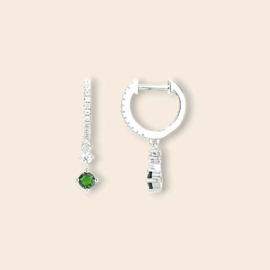 Créoles PAOLA – vert – Argent
