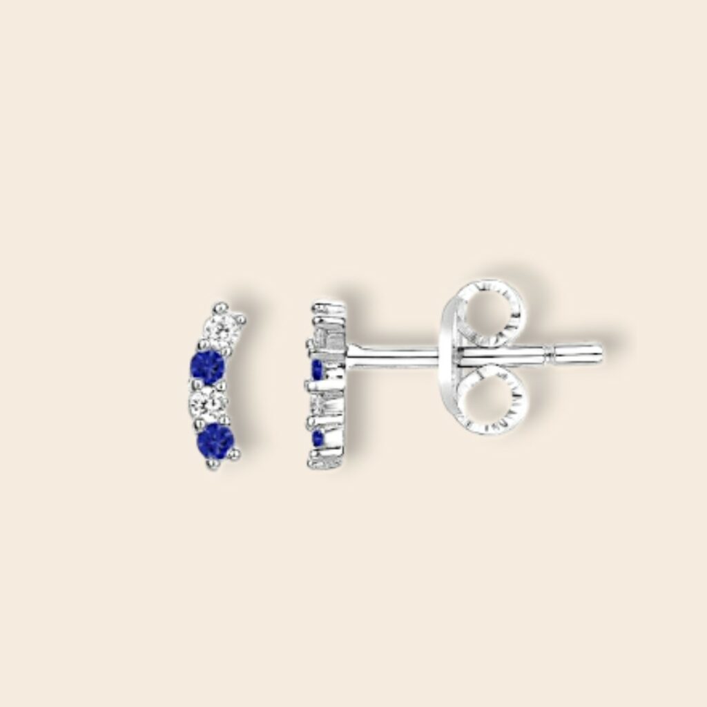 Puces Zélie – Bleu – Argent
