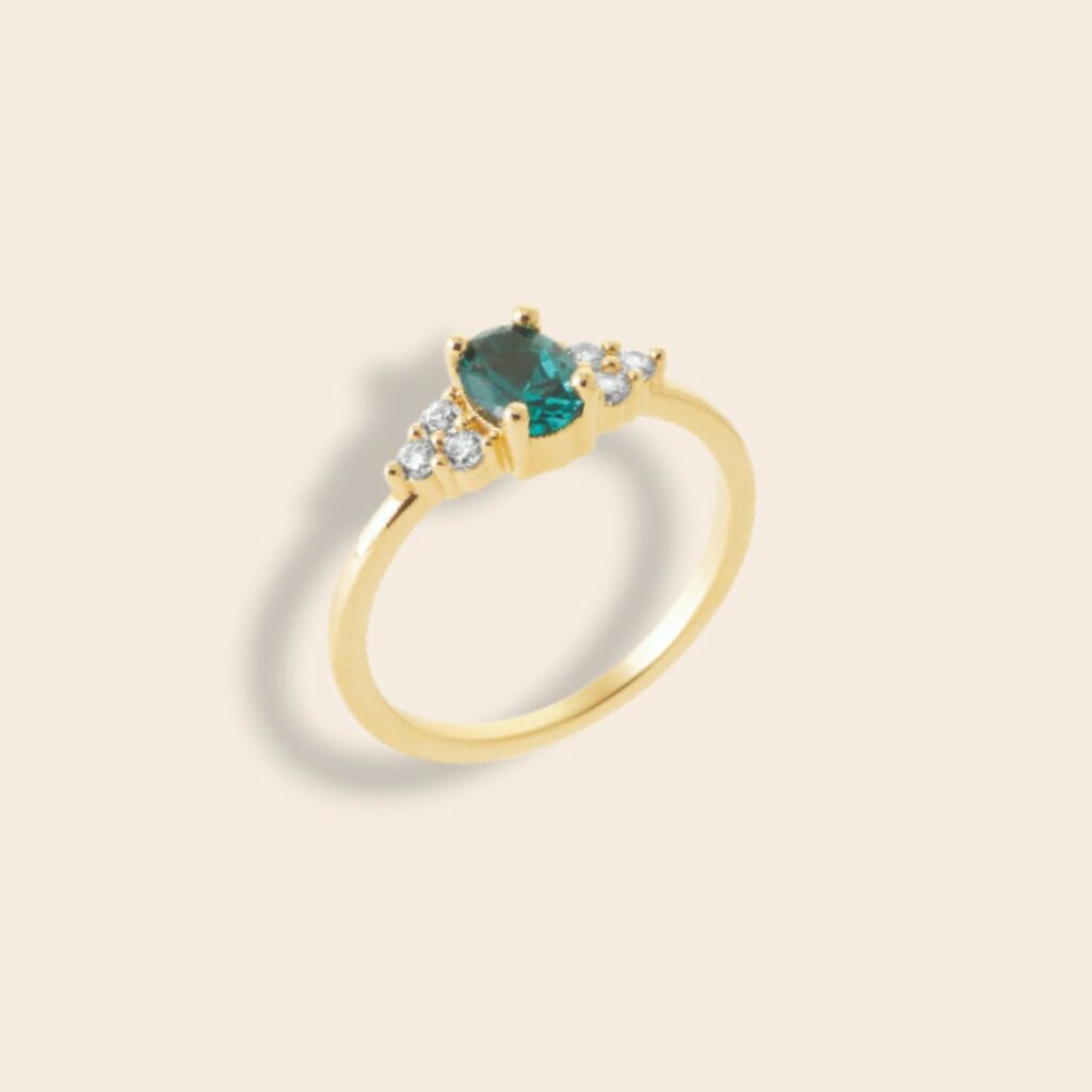 Bague LAURA Vert – Doré