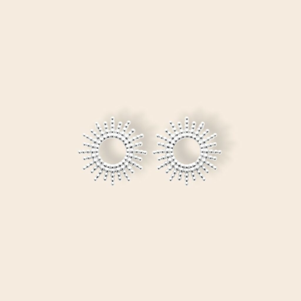 Boucles CAMILLE soleil –  Argent