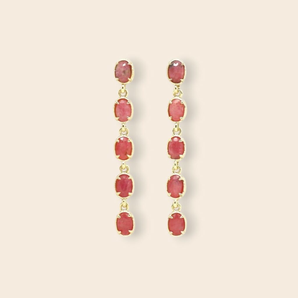 Boucles CAROLINE Rhodonite
