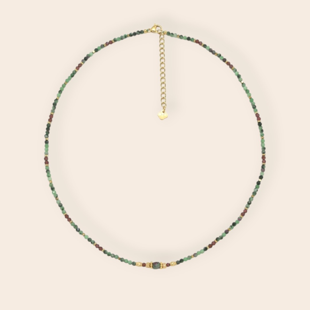 Collier MIRA Rubis zoïsite