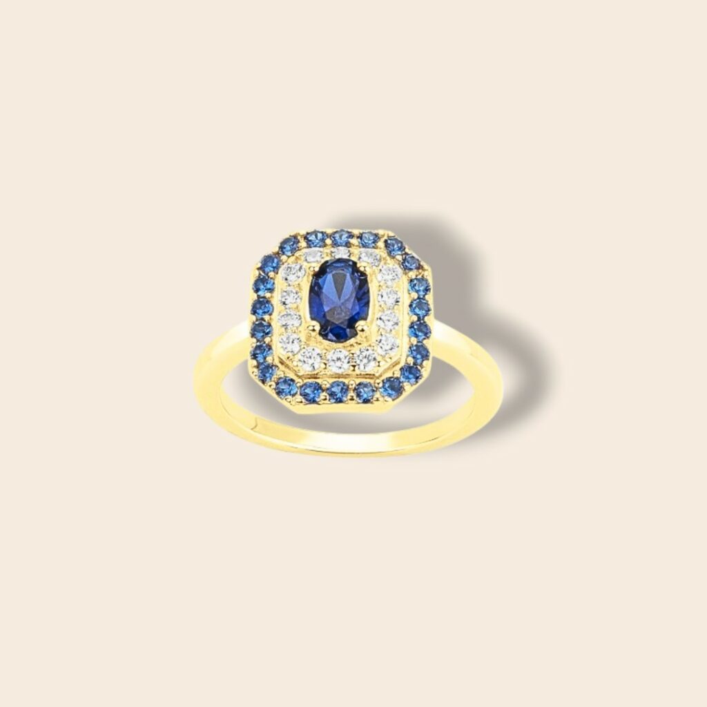 Bague VICTORIA – Doré bleu