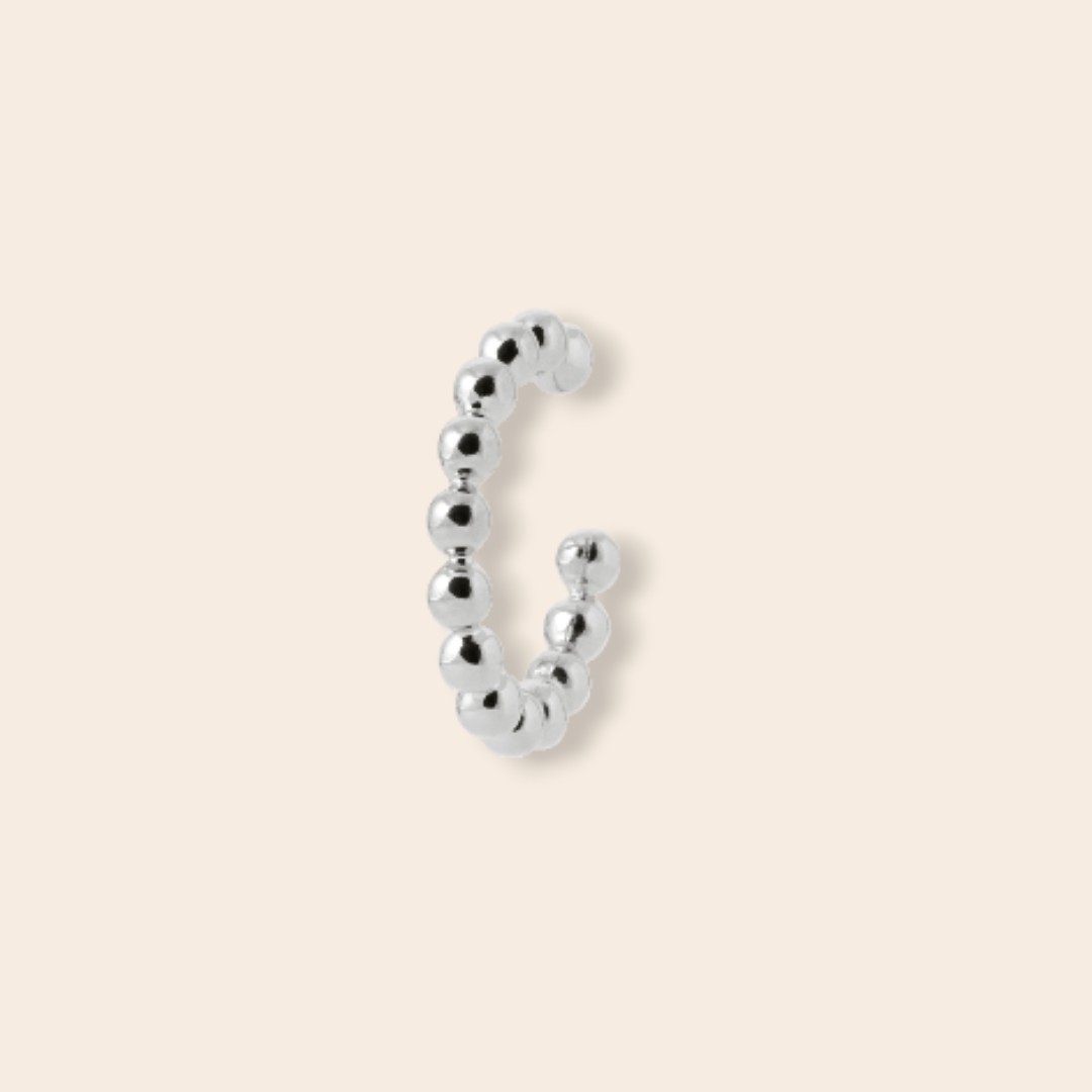 Boucle Helix ANNA perlées - Argent
