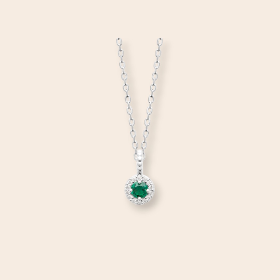 Collier FRANCINE - vert - Argent