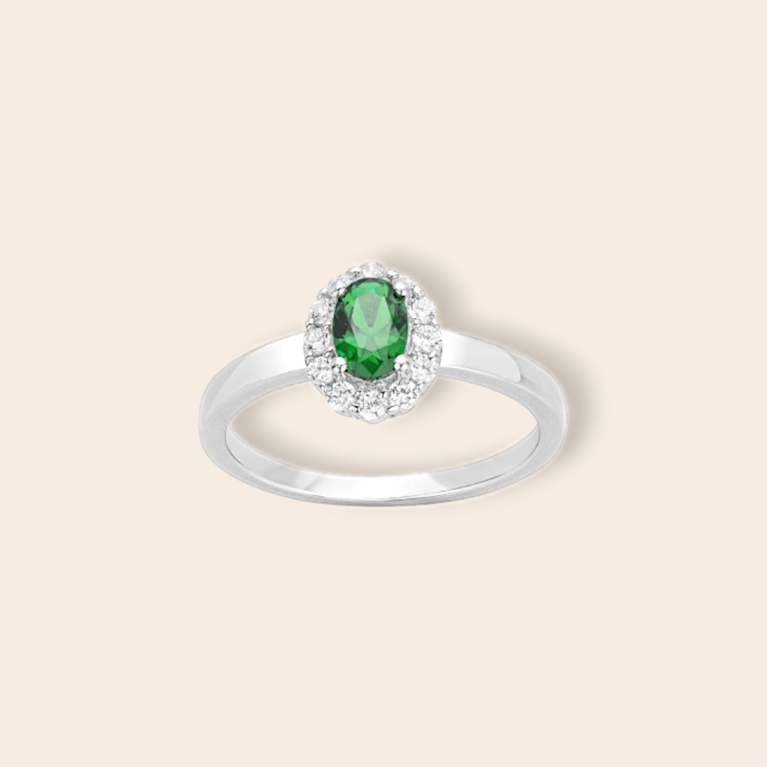 Bague APOLINE Argent vert