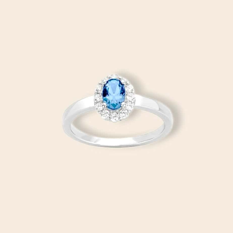 Bague APOLINE Argent bleu clair