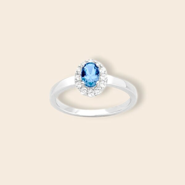 Bague APOLINE Argent bleu clair
