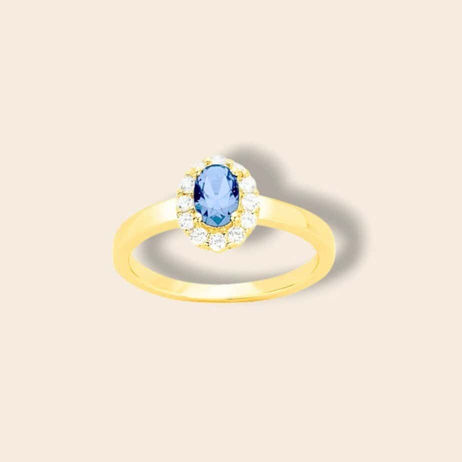 Bague APOLINE Doré bleu foncé