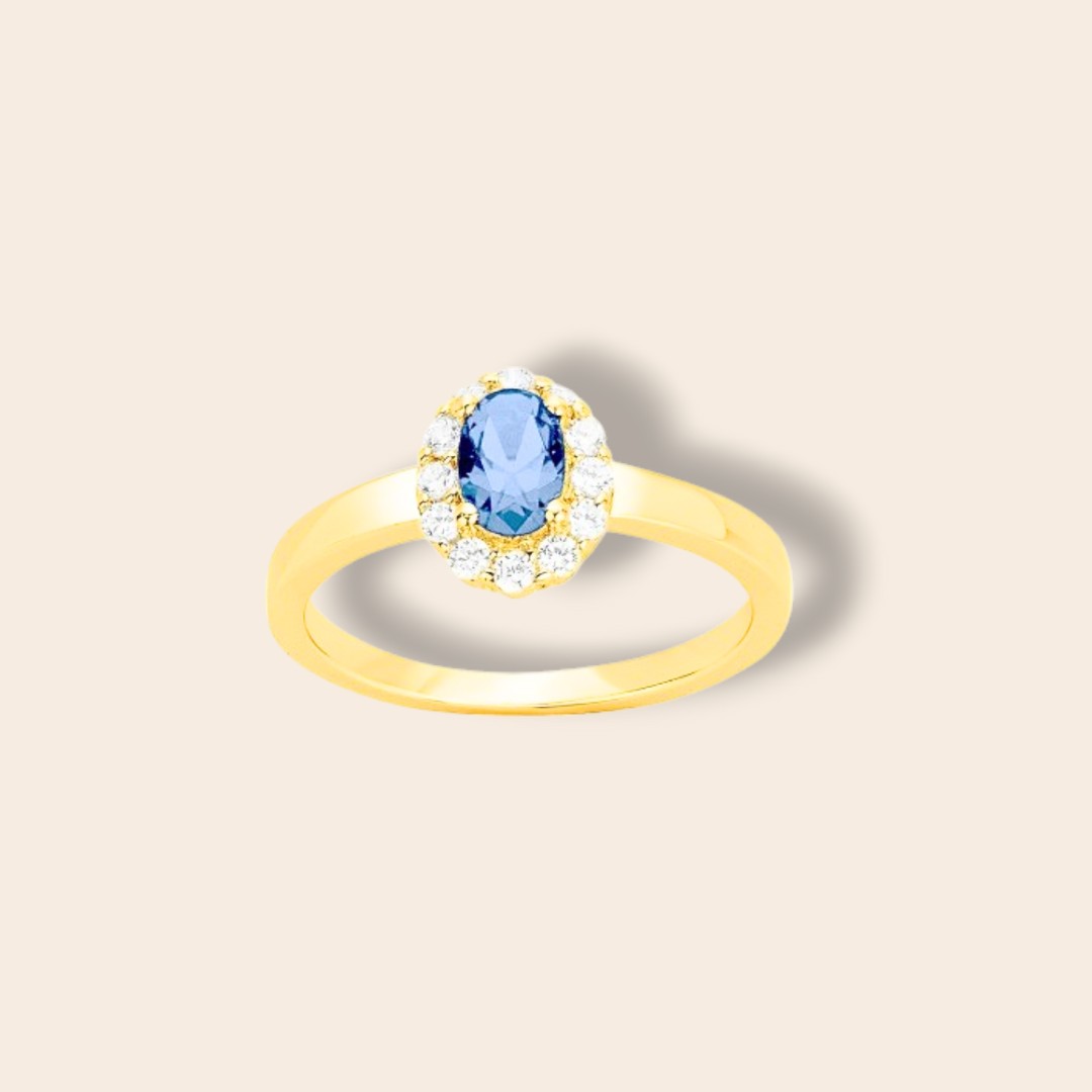 Bague APOLINE Doré bleu foncé