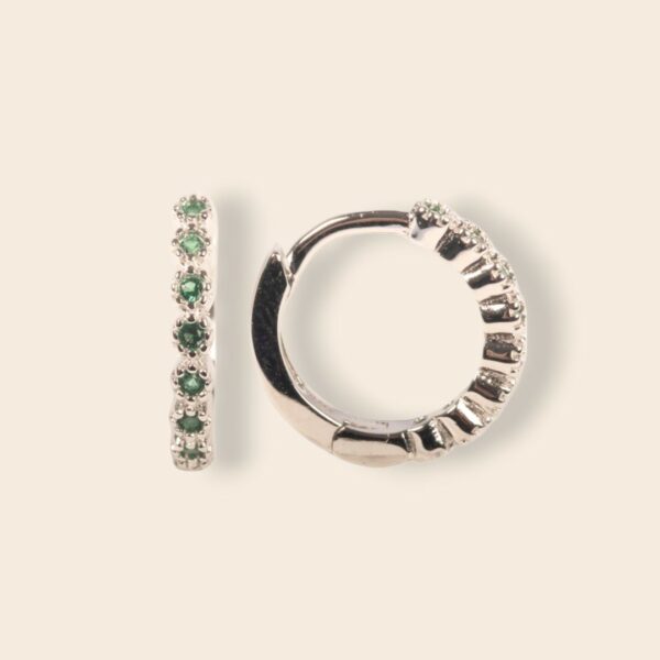 Créoles CHARLINE M - Argent vert