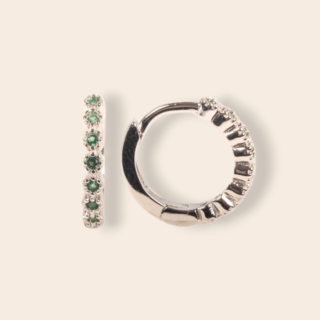 Créoles CHARLINE M - Argent vert