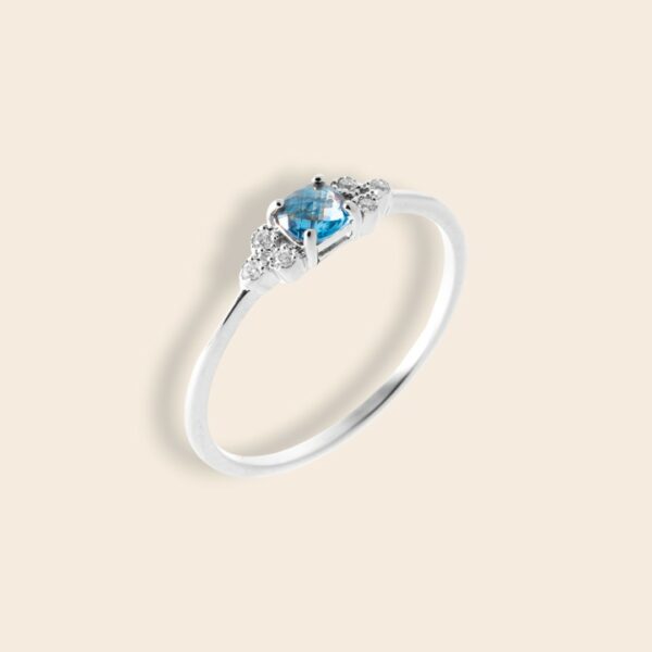 Bague EDWIGE Bleu Argent
