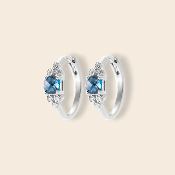 Créoles EDWIGE  Argent bleu