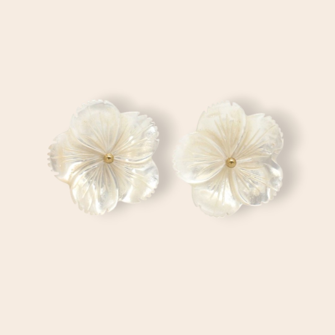 Boucles HIBISCUS Nacre