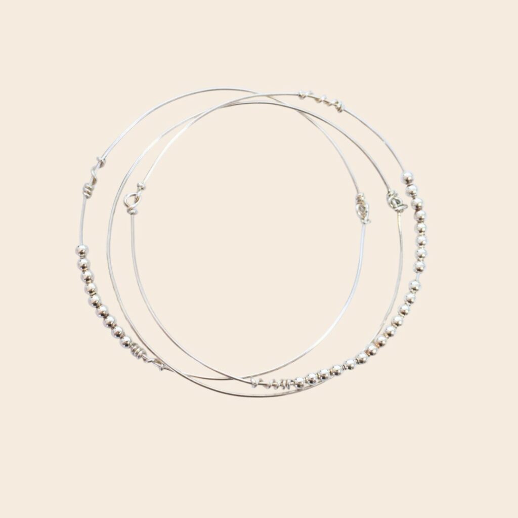 Bracelet 3 JADE Perlé Argent
