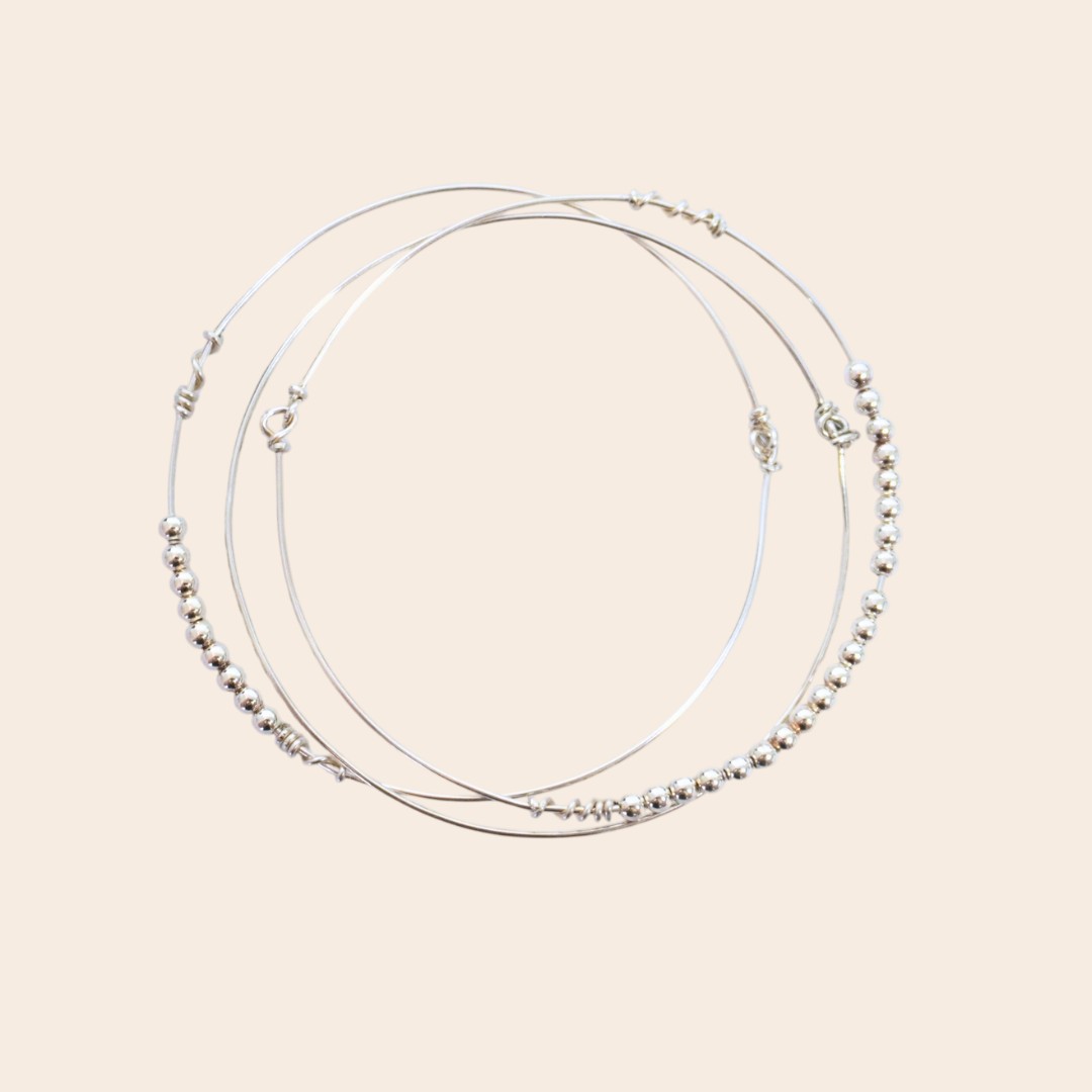 Bracelet 3 JADE Perlé Argent