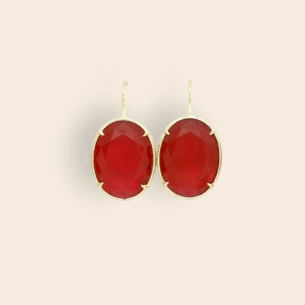 Boucles SUZANNE Agate rouge