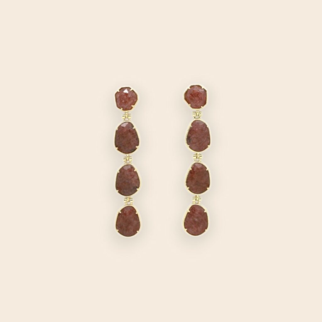 Boucles DEVA quartz fraise