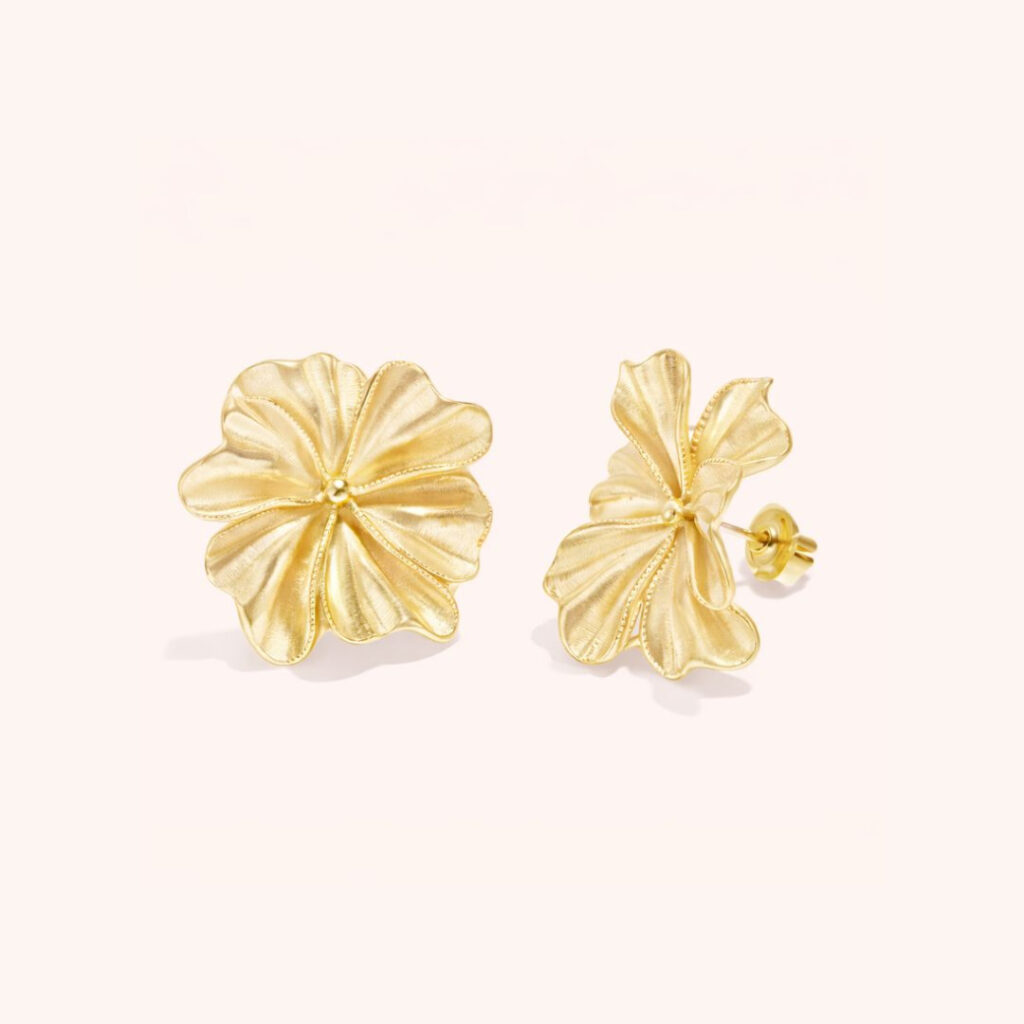 Boucles JORJA fleur doré