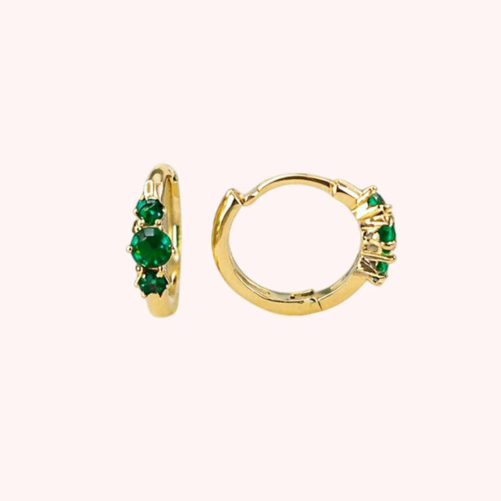 Créoles APOLLINE verte doré