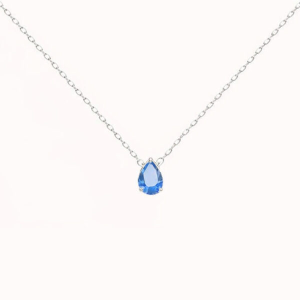 Collier Lys goutte - Bleu - Argent