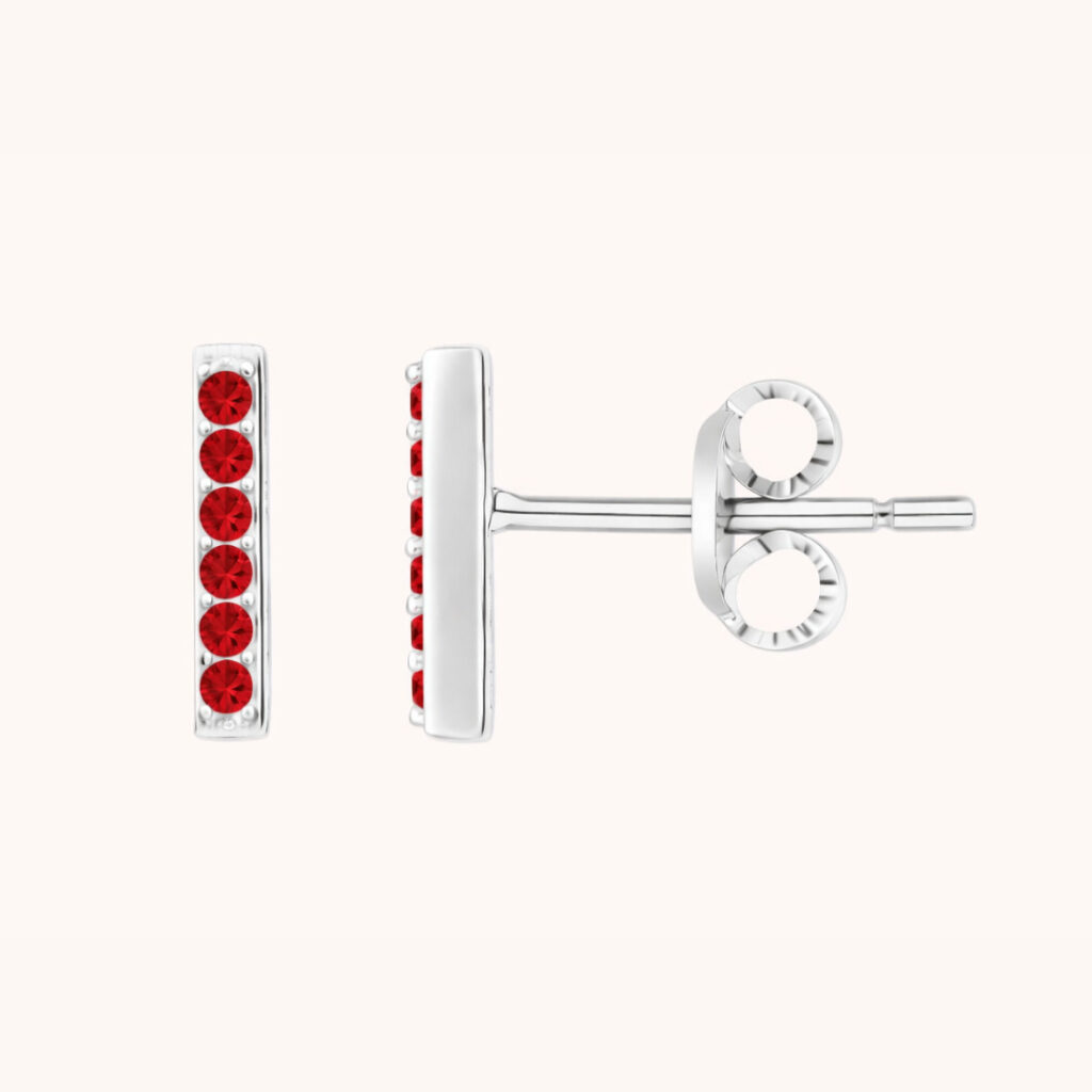 Puces ELISE Rouge Argent