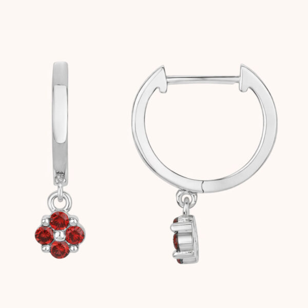 Créoles DAHLIA fleur rouge