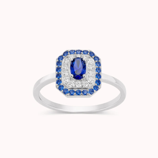Bague VICTORIA Argent Bleu