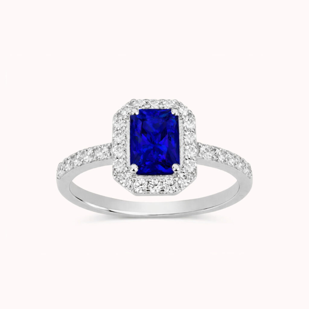 Bague ADELE Argent bleue foncée
