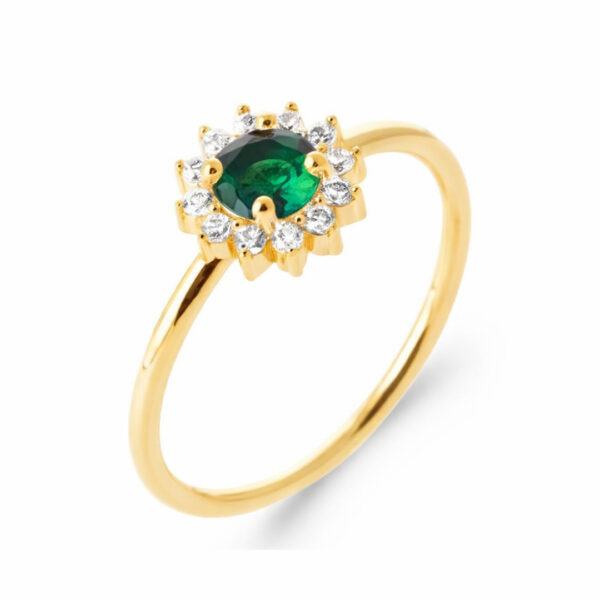Bague ALMA verte doré