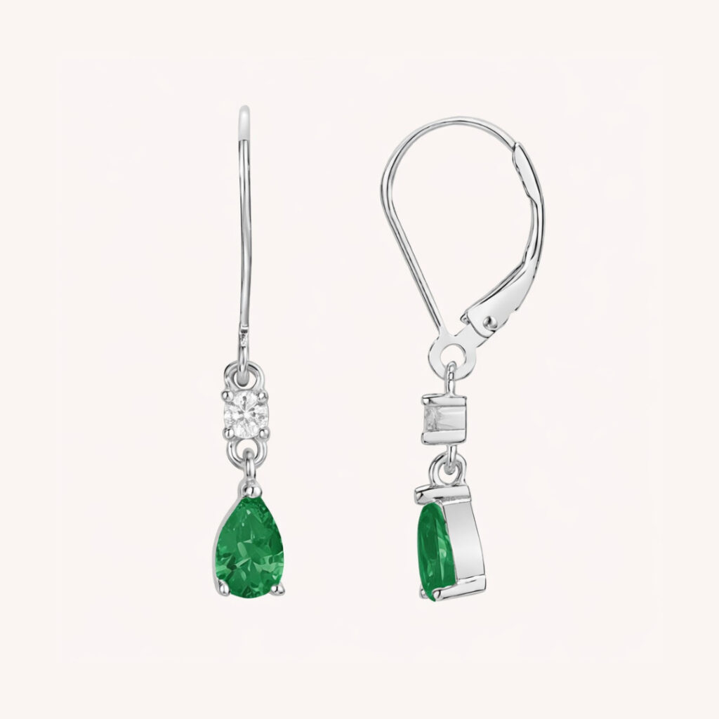BOUCLES OLIVIA Argent Vert