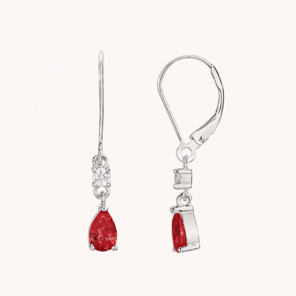 BOUCLES OLIVIA Argent Rouge
