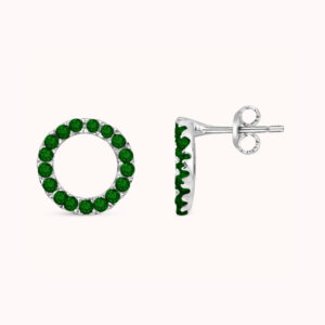 Puces LUCIE Argenté verte