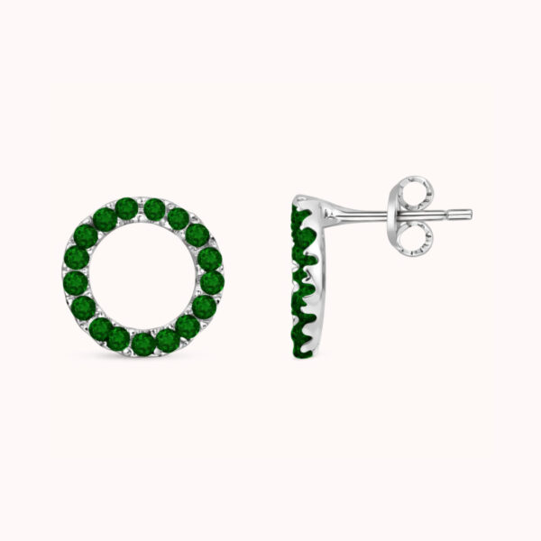 Puces LUCIE Argenté verte