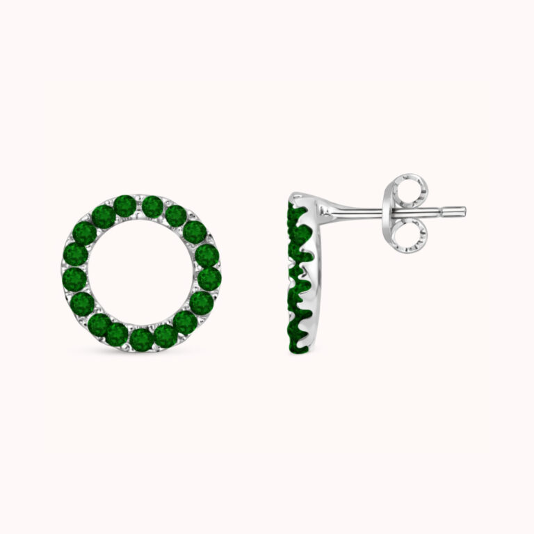 Puces LUCIE Argenté verte