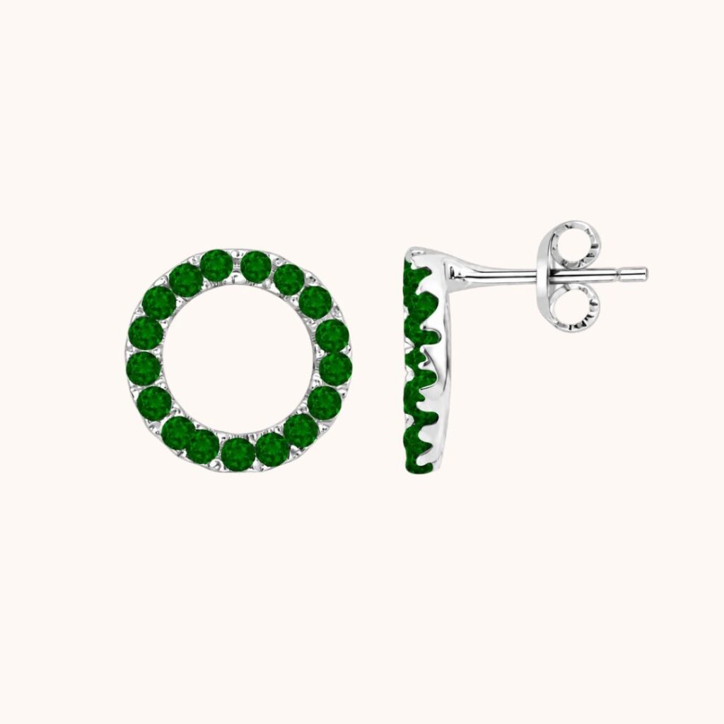 Puces LUCIE – Argent – vert
