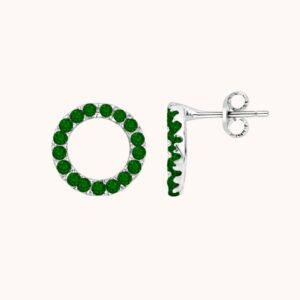 Puces LUCIE - Argent - vert