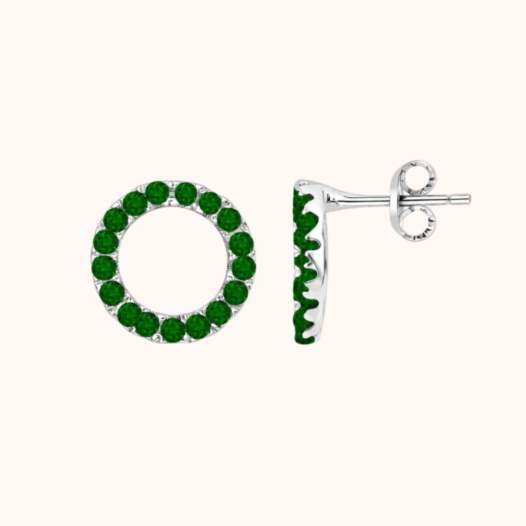 Puces LUCIE – Argent – vert