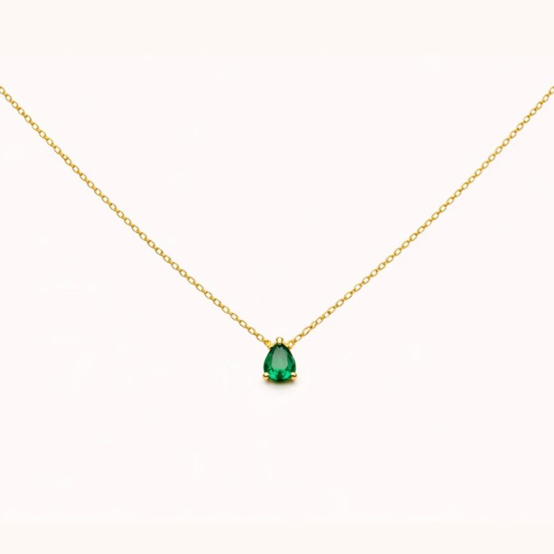 Collier Lys goutte - Vert – Plaqué Or