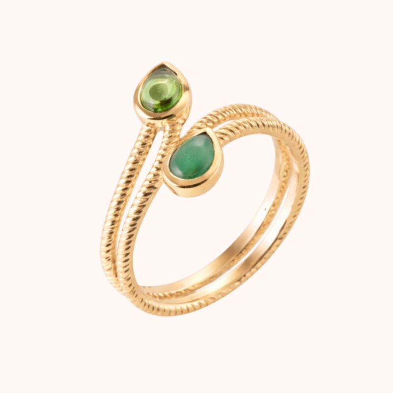 Bague GERALDINE - Plaqué or - Aventurine