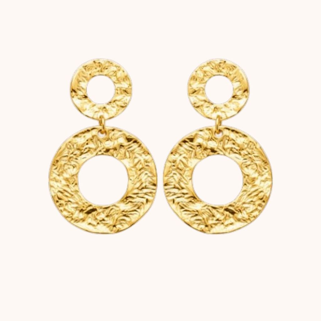 Boucles JOANNA martelées – Acier Doré