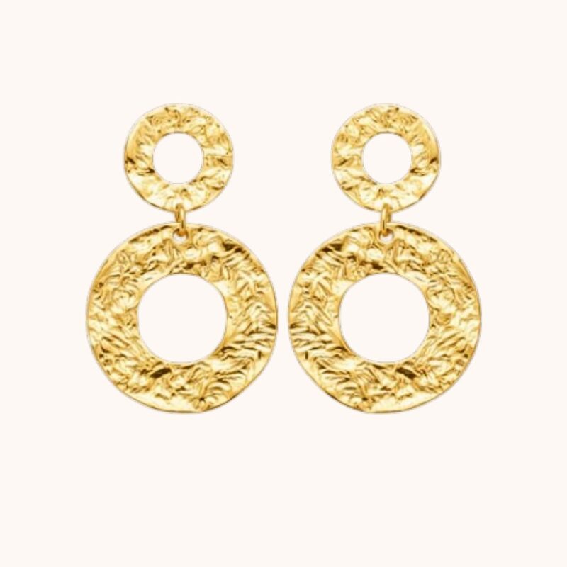 Boucles JOANNA martelées - Acier Doré