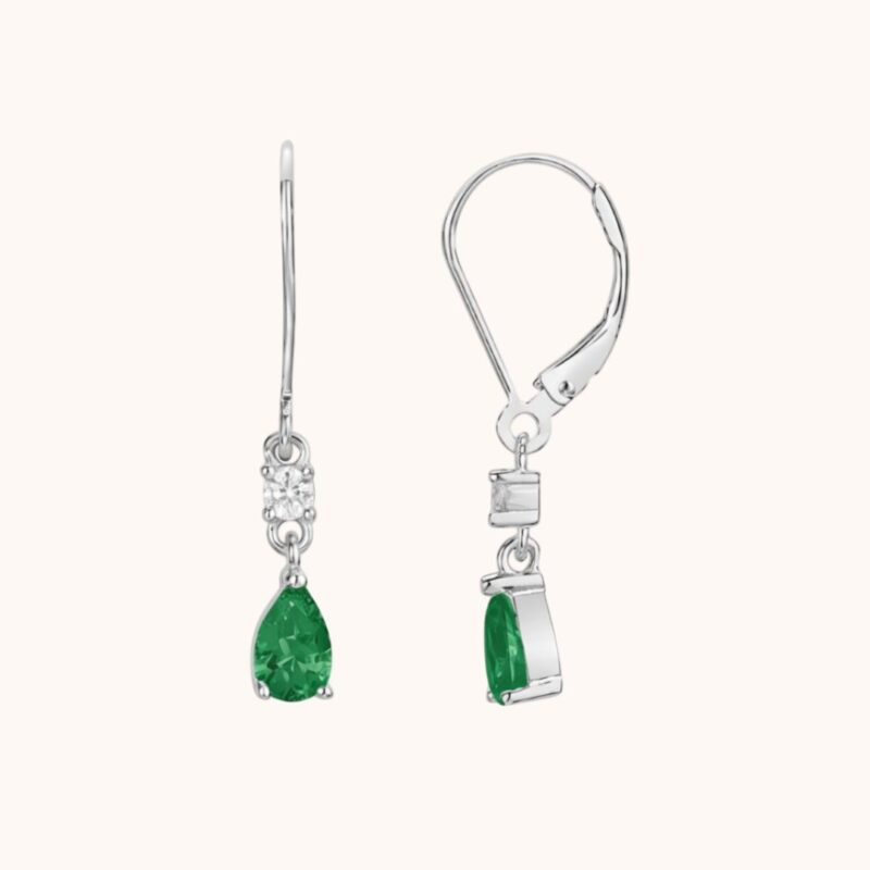Boucles Olivia - Argent - Vert