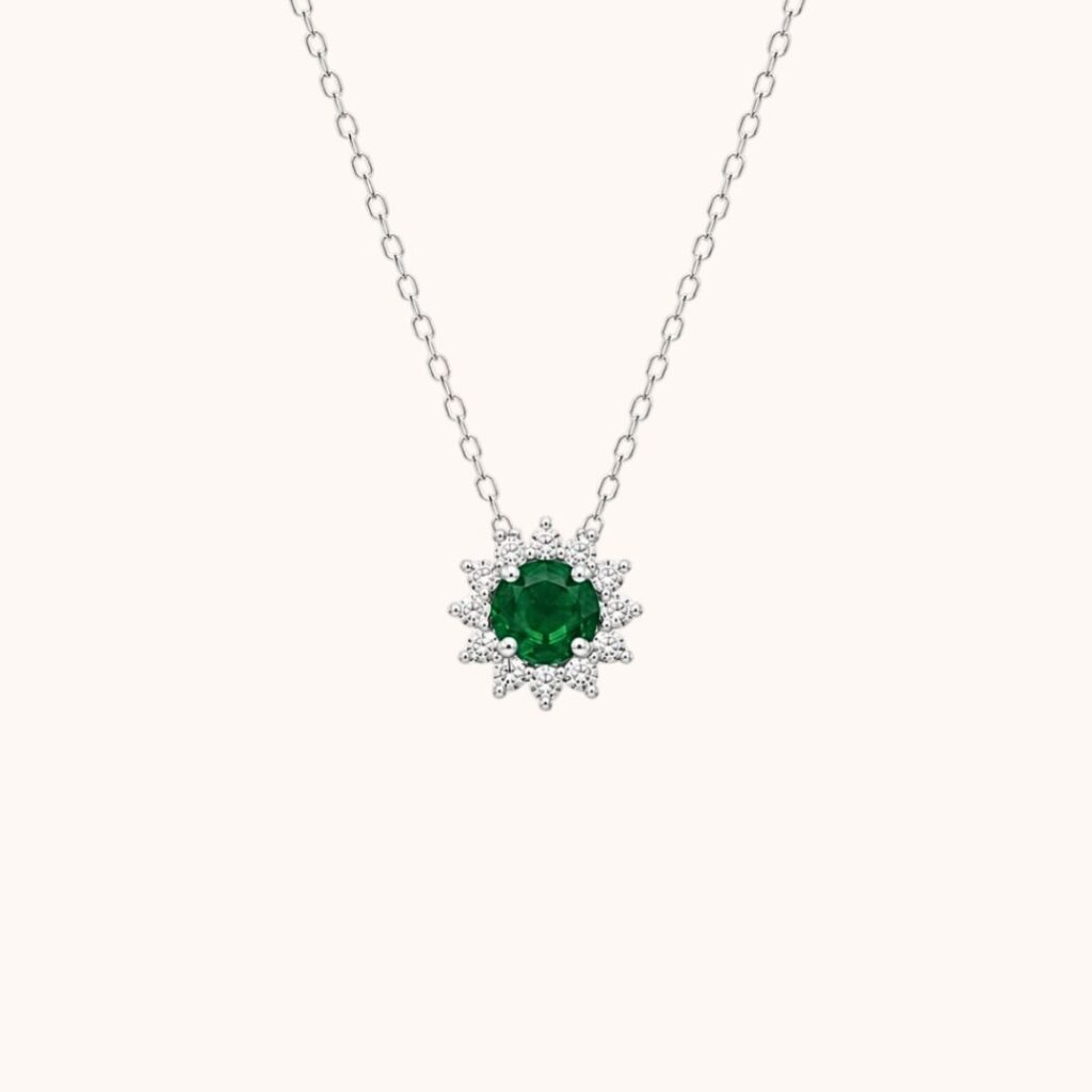 Collier ALMA – Argent – Vert